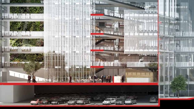 The proposed offices at Molonglo Drive have another attraction - seven floors of underground car parking spaces. 