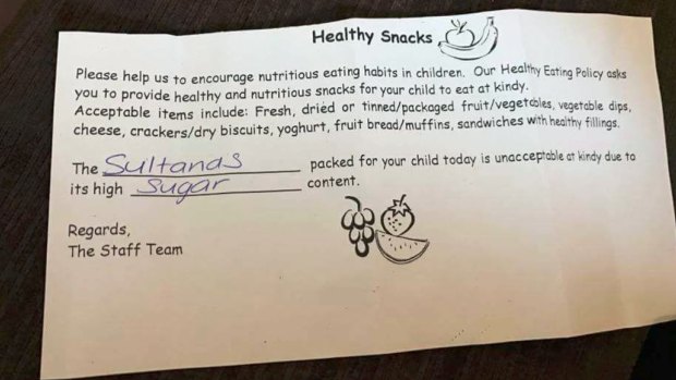 A parent posted this photo of a note sent home with their child to social media last week.