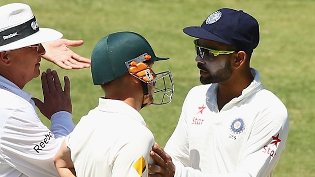 Virat Kohli and David Warner after the incident.