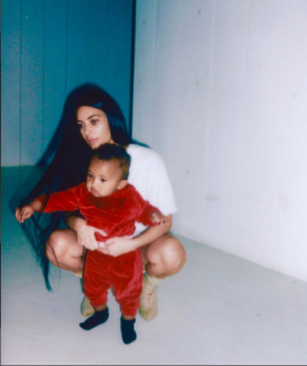 Kardashian West with her son Saint. The star recently returned to social media by sharing some family snaps.