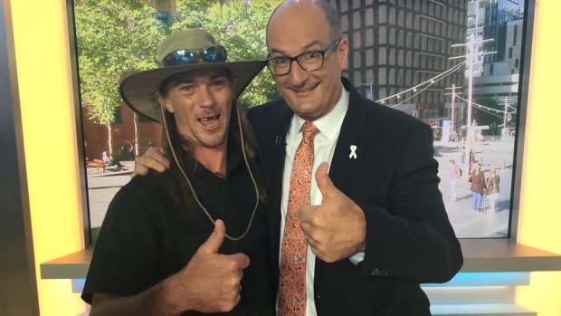 Bargain: Aussiest interview ever guy Daniel McConnell with Sunrise host David Koch.