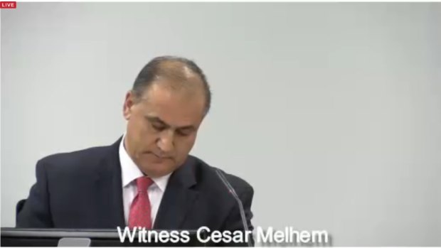 Labor MP Cesar Melhem's testifies at the trade union royal commission.