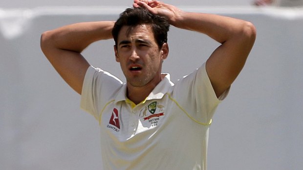Brought to heel: Australian paceman Mitchell Starc is in doubt for the Boxing Day Test.