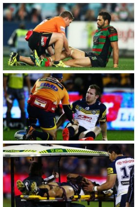 The injury reel: Inglis, Morgan, Tamou, Waerea-Hargreaves and Pearce.