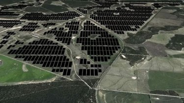 An artist impression of a $1 billion solar farm Solar Choice plans to build in the Darling Downs.