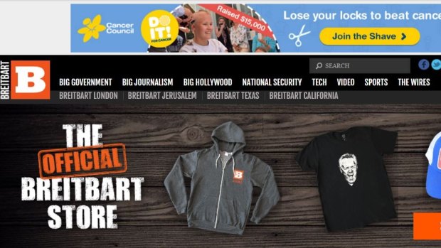 Cancer Council ads appeared on the Breitbart News Network website due to programmatic advertising. The site has since been added to a blacklist. 