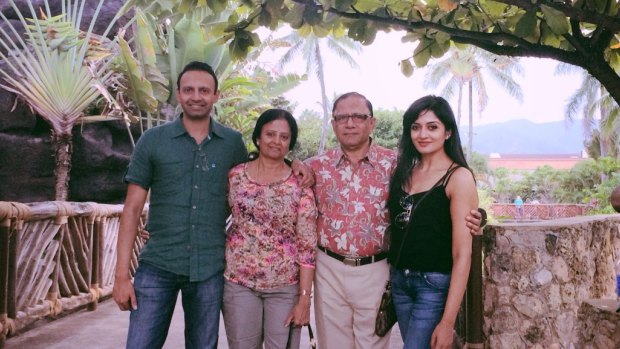 Vimala with her brother Prabhu, mother Santha and father Pattabhi.