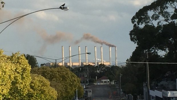Last puff: Smoke billows from Hazelwood power station shortly after shutdown on Wednesday. 