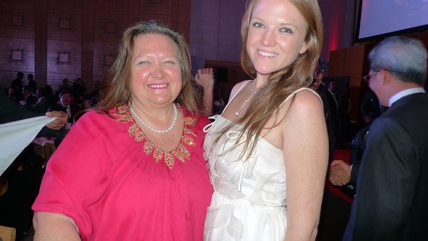 Then: Gina Rinehart. with her daughter Ginia.