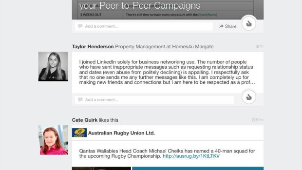 Taylor Henderson was fed up with receiving inappropriately personal messages on business network LinkedIn.