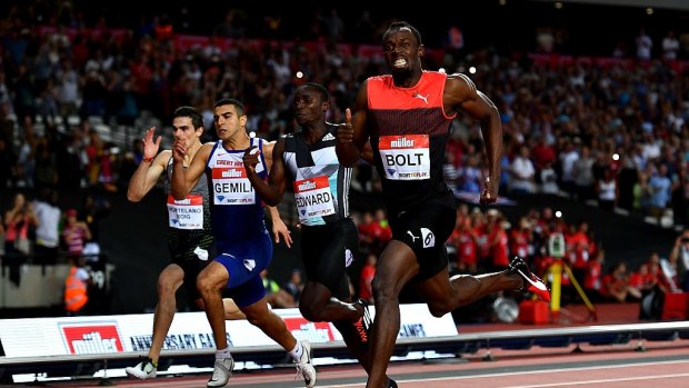 Winning ways: Usain Bolt made a successful return from injury in the 200m.