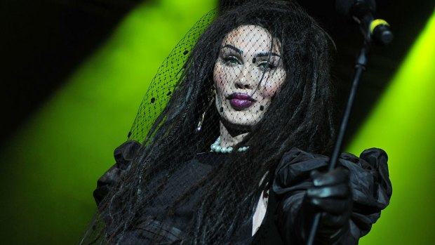 Pete Burns of Dead Or Alive performing on stage in London in 2012.