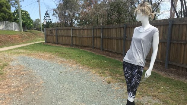 During their investigations, police set up a mannequin dressed in similar exercise gear to what the young woman had been wearing when she was attacked.