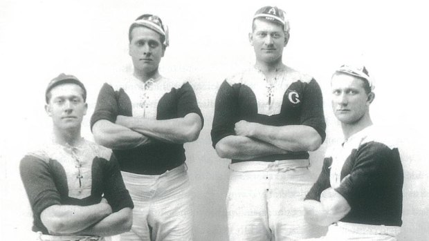 The famous Burge brothers, resplendent in their Glebe jerseys. From left: Laidley, Peter, Albert and Frank.

Credit: Ian Collis Library