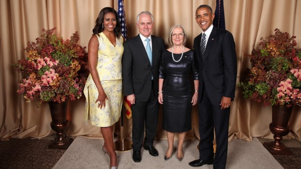 Malcolm and Lucy Turnbull with President Barack Obama and First Lady Michelle earlier this year.