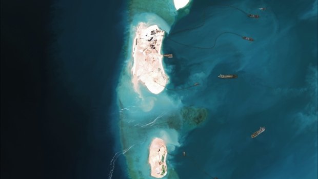 China's reclamation efforts in the Spratly Islands, South China Sea in March.
