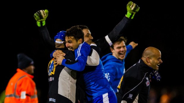 Ecstasy: Canberra Olympic are the only non-A-League side left in the FFA Cup, after advancing to the semi-final.