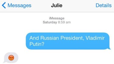 The emoji Ms Bishop used to describe Russian president Vladimir Putin in an interview with BuzzFeed.