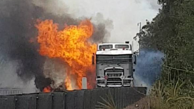 Eight crews from both the NSW Rural Fire Service and Fire Rescue NSW attended the scene of the truck crash.