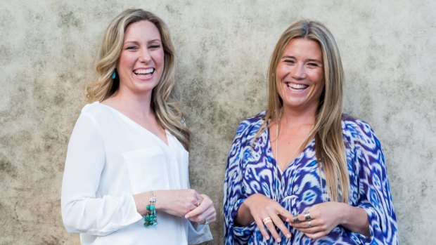 Justine Damond (left) with friend Eloise King. The pair ran mentoring workshops together through Soul Sessions in Sydney. 