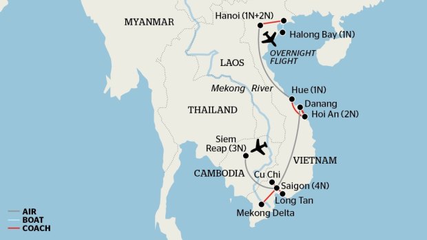 Touring Indochina. <i>Map: Bill Farr</i>