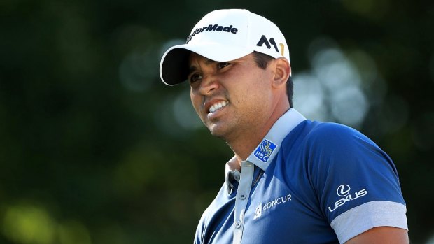 Narrow lead: Jason Day has made hard work of his second round, but leads the World Gold Championships by a stroke.