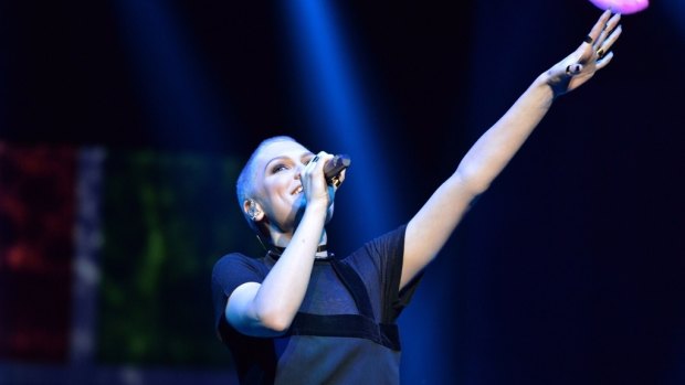 Jessie J performs at the State Theatre for Microsoft fans.