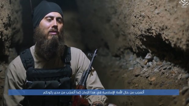 Perth doctor Tareq Kamleh, AKA Abu Youssef al-Australi, from an IS propaganda video.