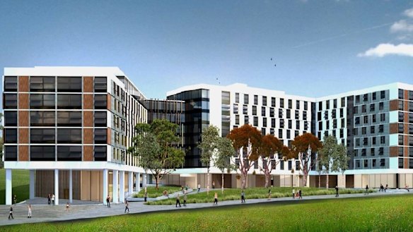 An artists' impression of the proposed Cooper Lodge 2 at the University of Canberra.