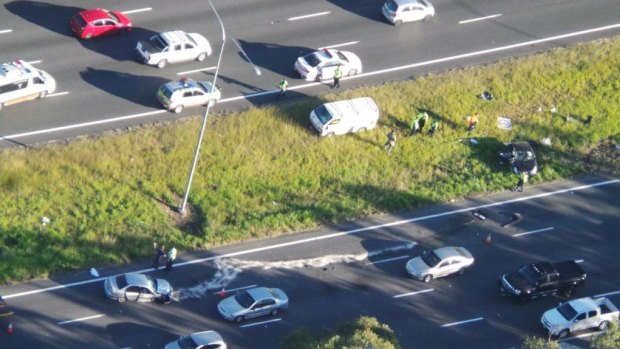 Two people have been taken to hospital after a three-car crash at Murrumba Downs.