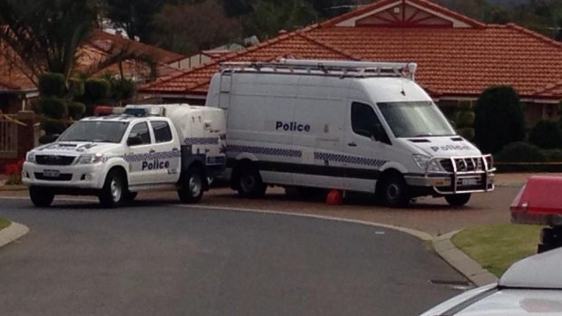 Police at the Stefanski house in Woodvale after the incident.