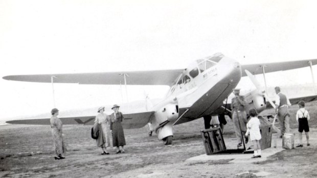 Air pioneer: One of the planes that former broadcaster George Barlin (with help of listeners to 2CA) guided down to land at Canberra Airport in the 1930s.