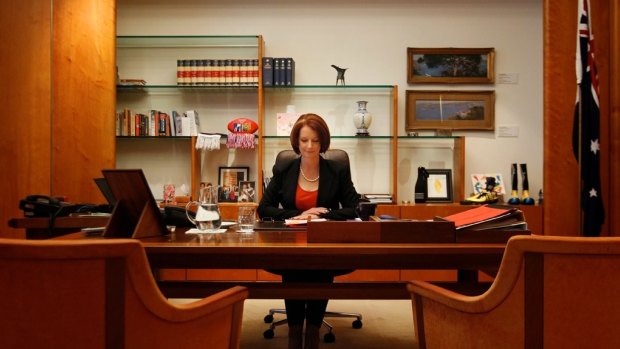 Julia Gillard in her office as prime minister. "I stand by the decisions I made," she told al-Jazeera.