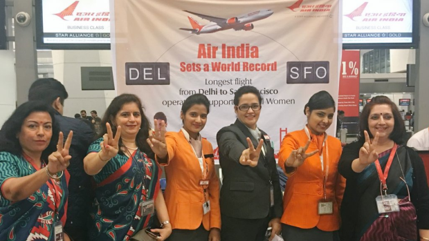 All-women team: Air India is attempting to set a world record for International Women's Day. 