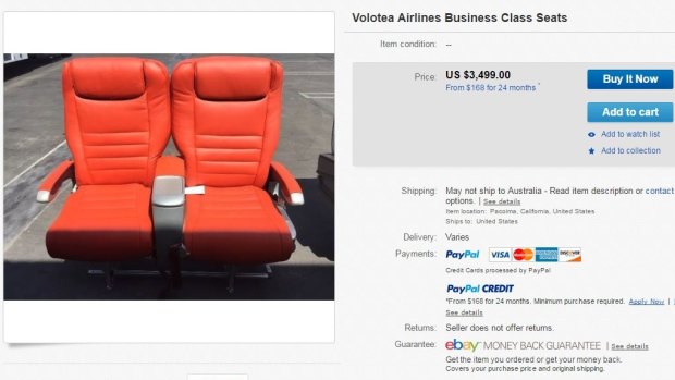 For buyers with deep pockets: A set of old Volotea Airlines business class seats.