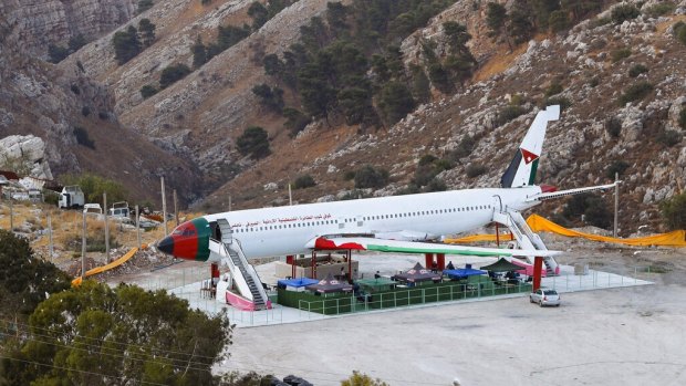 A Boeing 707 aircraft has been converted to a cafe, in Wadi Al-Badhan, just outside the West Bank city of Nablus.