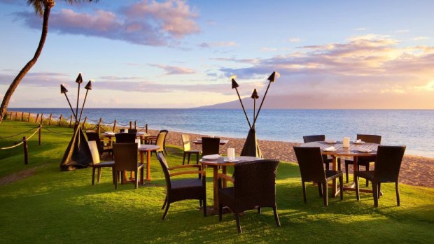 Relish is the closest thing to a sand-in-your-toes experience without actually getting, well, actual sand in your toes: tables are set up on a manicured lawn directly in front of Ka'anapali Beach (so close you can touch it). Tiki torches, swaying palms and live ukulele add to the low-key, beachy ambience, which quickly turns romantic as the sun dips into the horizon. Cocktails sound cutesy – Lilikoi Love, Maui Beach Babe – but are dangerously potent so skip the rum and go for a beer cocktail instead. The Li Hing Longboard blends Kona Brewing Co. lager with elderflower liqueur, fresh muddled watermelon, lime, mint and li hing powder for a refreshingly tart, crisp, hoppy drink that goes down perfectly with the sunset.