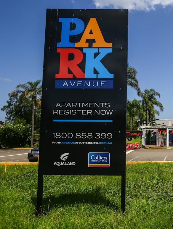 Aqualand's hoardings, which have been blacked out.