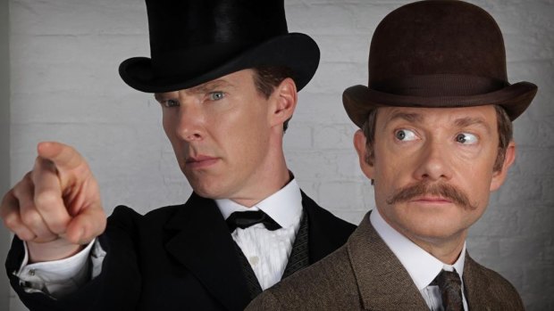 Martin Freeman in <i>Sherlock</i> with Benedict Cumberbatch. 