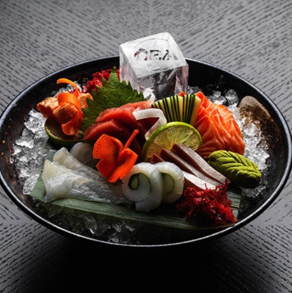 Nobuyuki Ura's sashimi creation.