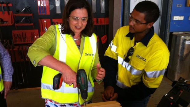 Annastacia Palaszczuk on the campaign trail before both sides downed tools for Saturday.
