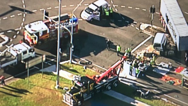 A Capalaba intersection is blocked after a fatal crash.