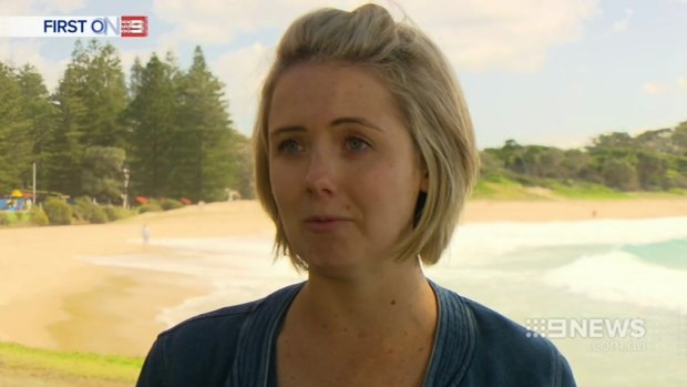 Lyndsay Lyons says she jumped into the water to help bring shark attack victim David Quinlivan to shore.