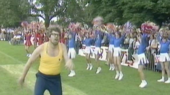 Rolf Harris in the TV show Star Games, shot in Cambridge in 1978.