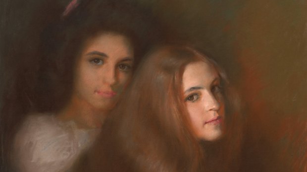
Carmen and Elizabeth Pinschof, c. 1900,
drawing in pastel on paper.