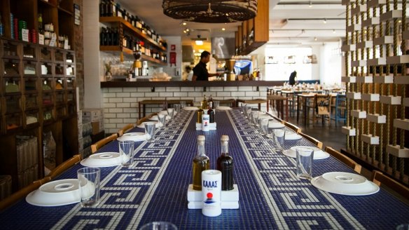 Inside Calombaris' restaurant Hellenic Republic in Brunswick.