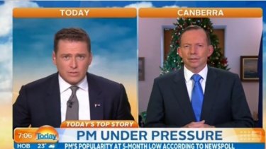 Asking the tough questions: Karl Stefanovic quizzes Tony Abbott.