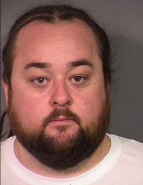 Austin 'Chumlee' Russell is seen in a booking photo after his arrest.