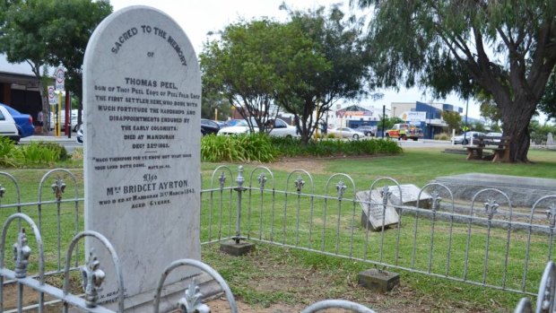 The grave of Thomas Peel at Christ's Church Anglican Church in Mandurah.