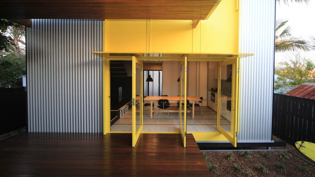 The corrugated-iron, steel-framed granny flat by Clare Design. 